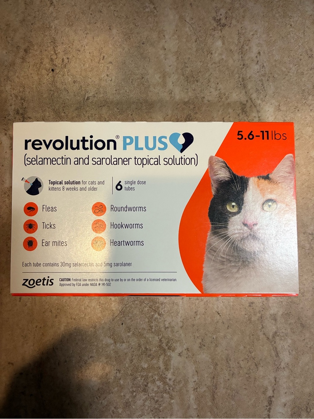 Revolution PLUS Topical for Cats 5.6-11 lbs SIX month supply